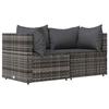 VidaXL Garden Lounge Set 3 Pcs with Cushions Grey Wicker, Outdoor Lounge Set, Furniture Set 319763