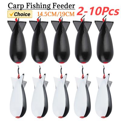 2-10 Pièces Fusées d'Appâtage pour la Pêche à la Carpe 14.5cm 19cm Flotteur Bombe Porte-Appât Leurre Contenant Appâts Pellets Outil de Pêche de Positionnement