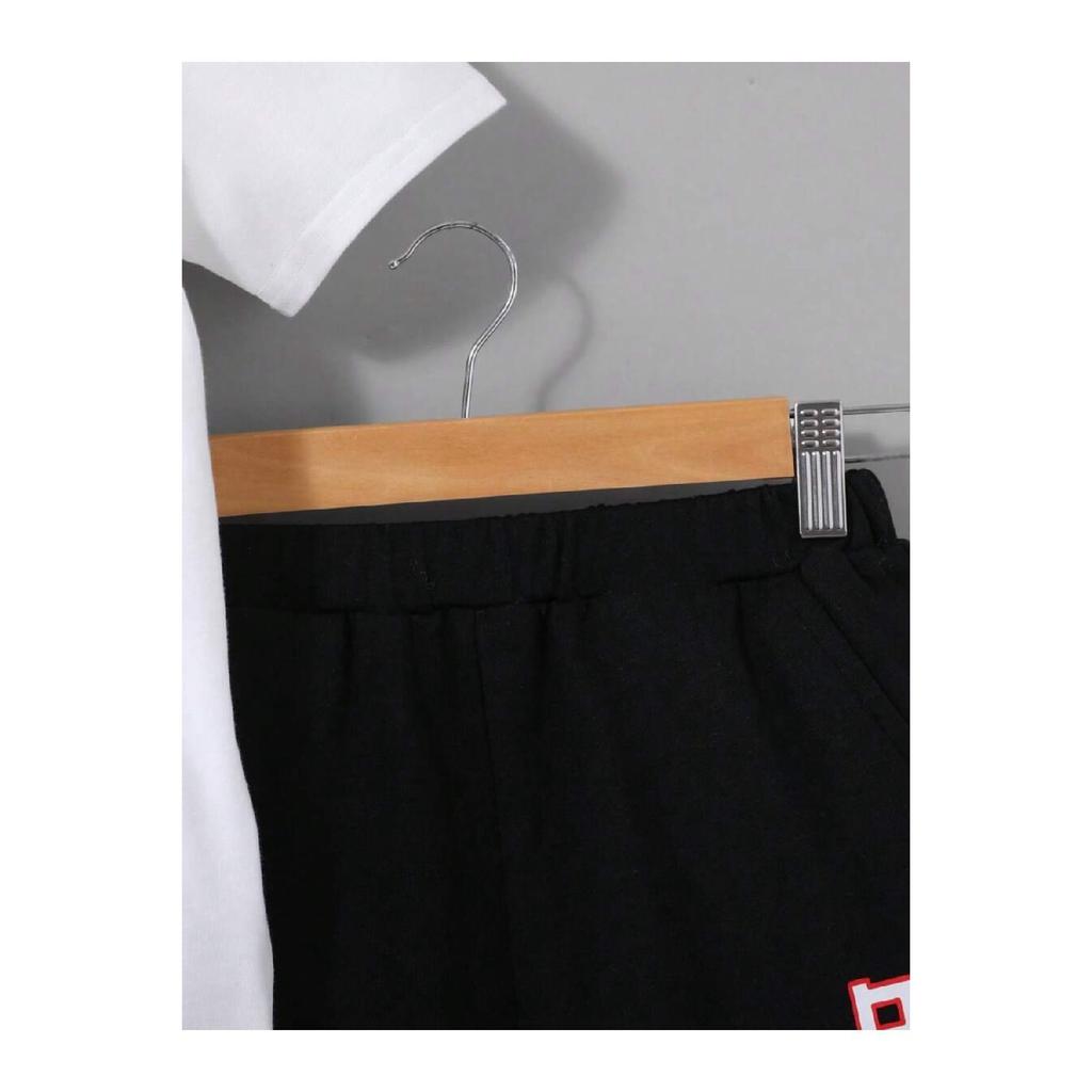 Brooklyn New York White T-shirt Gray Shorts - T-shirt With Shorts Top And Bottom Set Printed Crew Neck