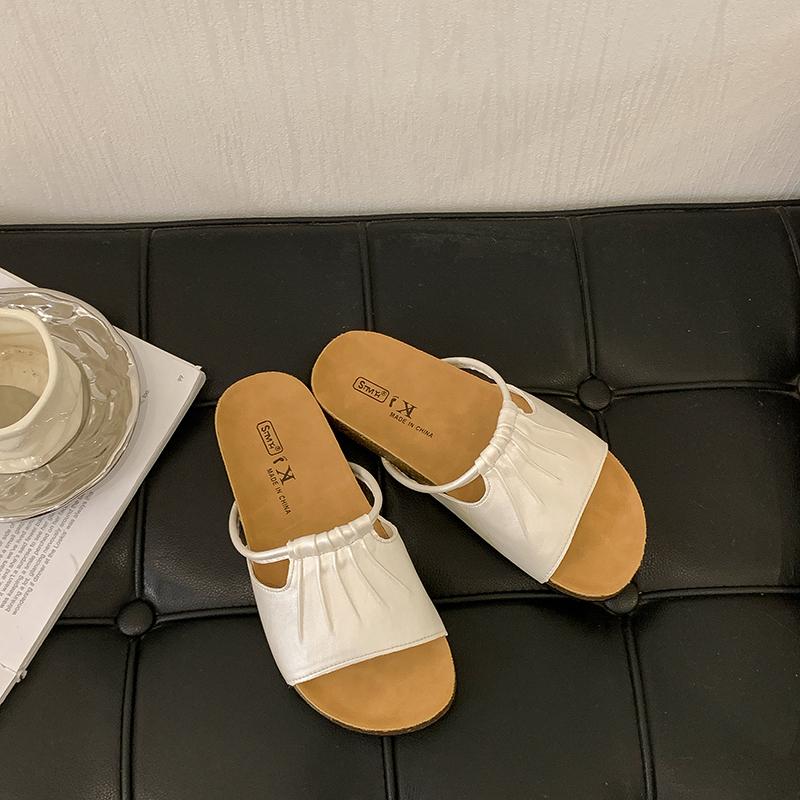 Fashion 2025 Summer New Arrival Casual Fashion Solid Color Open Toe Slippers Comfortable Non-slip Women's Low Heel Sandals