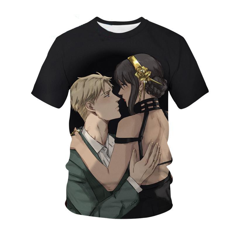 Frühling und Sommer Spion Spielhaus Anime T-Shirt lässiger Rundhalsausschnitt Kurzarm Amazon Street Hip Hop T-Shirt