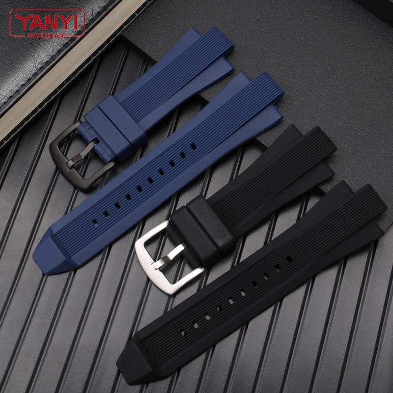 Uhrenarmband aus Silikonkautschuk, konvexe Schnittstelle, 13 mm, für MK MK8184 MK8295 MK8296 MK8445 MK8152, Uhrenarmband für Herrenuhren