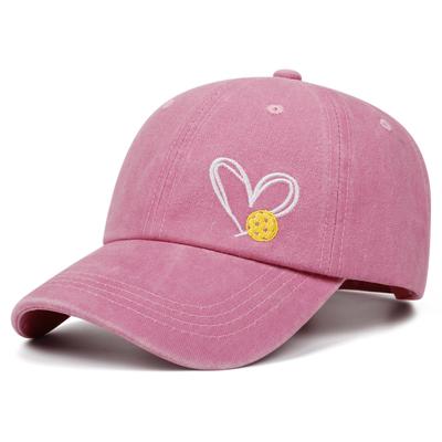Love Pickleball Hat Retro Washed Embroidered Baseball Cap woUnisex Unisex Outdoor Fashion Versatile Casual Hat