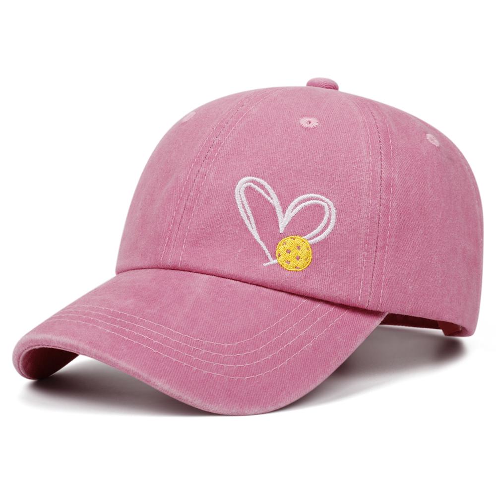 Love Pickleball Hat retro washed embroidered baseball cap woUnisex Unisex outdoor fashion versatile casual hat Adjustable