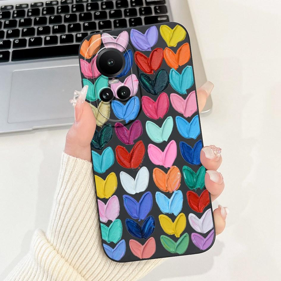 For OPPO Reno 10 Case CPH2531 Reno10 5G Cover Fashion Daisy Flower Lens Protective Soft Shell For OPPO Reno 10 Pro CPH2525 Coque