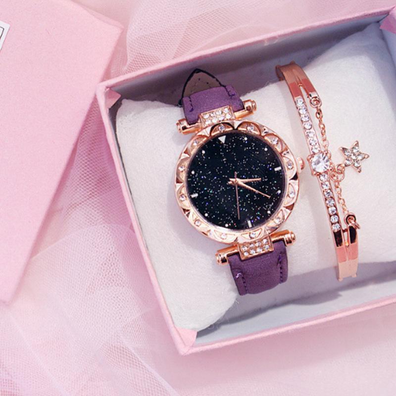 Elegant Roman Numeral Rhinestone Ladies Square Watch & Gift Set