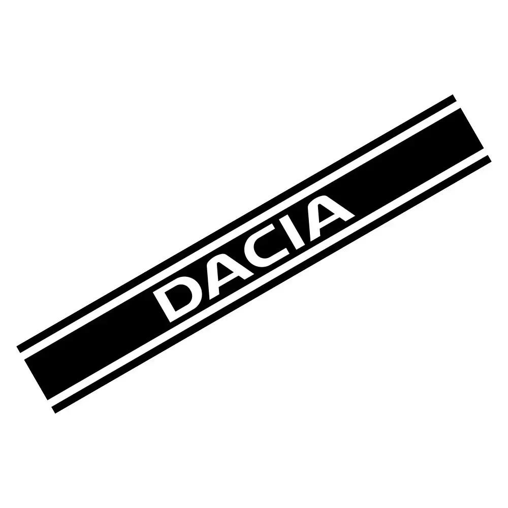 

New Stripe Car Hood Covers Vinyl Decal Head Decorative Sticker for Dacia Duster Lodgy Logan Sandero Car Accessories 130cm X 20cm Glossy Black