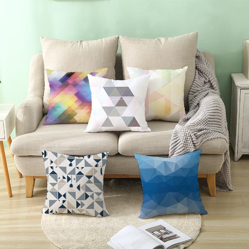 Household Products Colorful Printed Geometric Mirror Space Pillow Case Cushion Waist Pillow Case