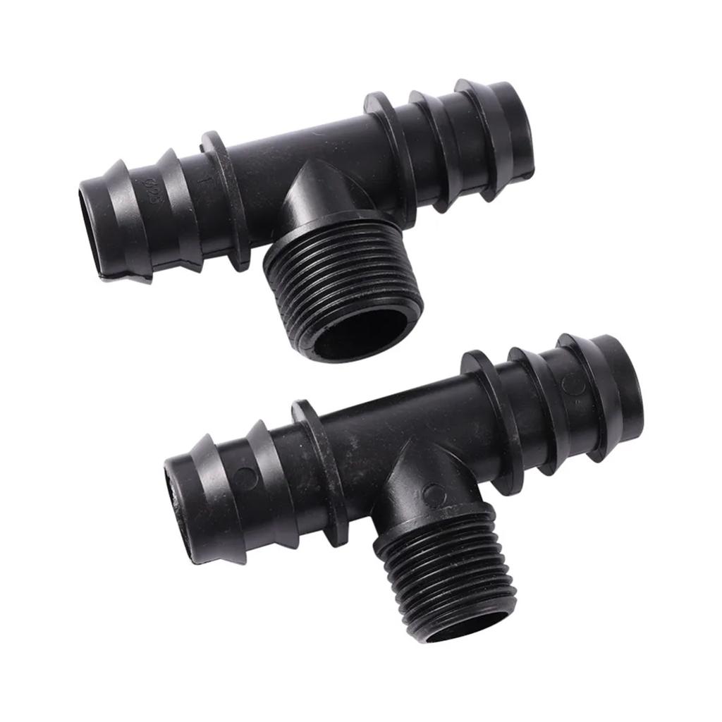 DN16/20/25mm Pipe Barbed Connector 1/2" 3/4" Male Thread Tee Elbow Straight End Plug Joint Garden Irrigation Water Hose Adapter
