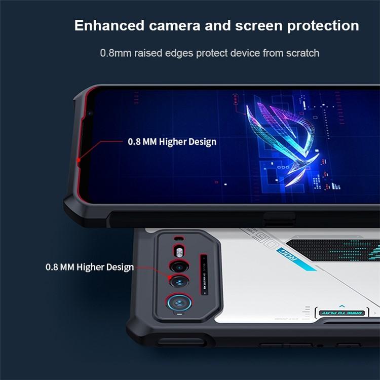

XUNDD Phone Case for Asus ROG Phone 7 5G/7 Pro,Acrylic+TPU Fall Prevention Protective Cover Transparent/Black