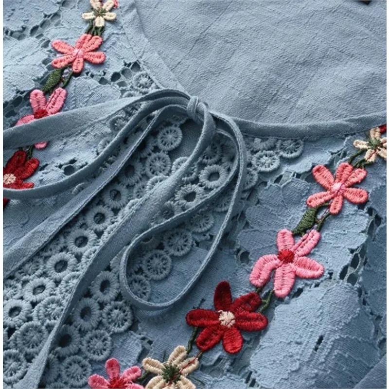 Sommerbluse Damen V-Ausschnitt Spitze Hemd Bluse Elegante Damenmode Lässig Dame Locker Leinenhemden