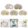 4 PCS/Set Easter Round Placemats Linen Spring Farmhouse Round Table Mats Easter Placemats for Easter Party Dining Decoration