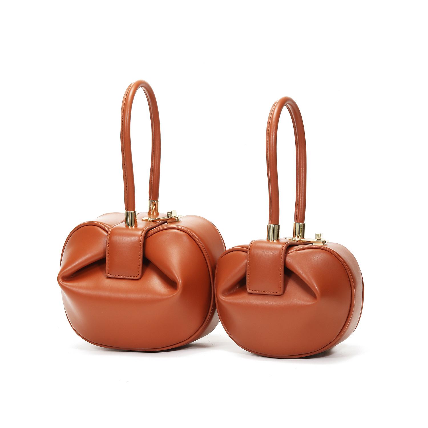 

Women s New Single Shoulder Bag Korean Style Genuine Leather Fashion Dumpling Cloud Dumpling Women s Bag Crossbody Bag Brown large size
