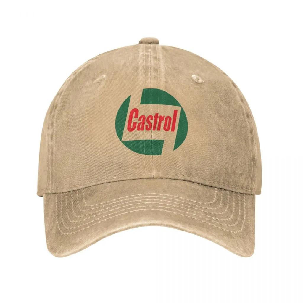 Castrol Men Baseball Cap Retro Oil Gas Logo Car Motorsport Distressed Denim Washed Caps Hat Outdoor Adjustable Snapback Hat