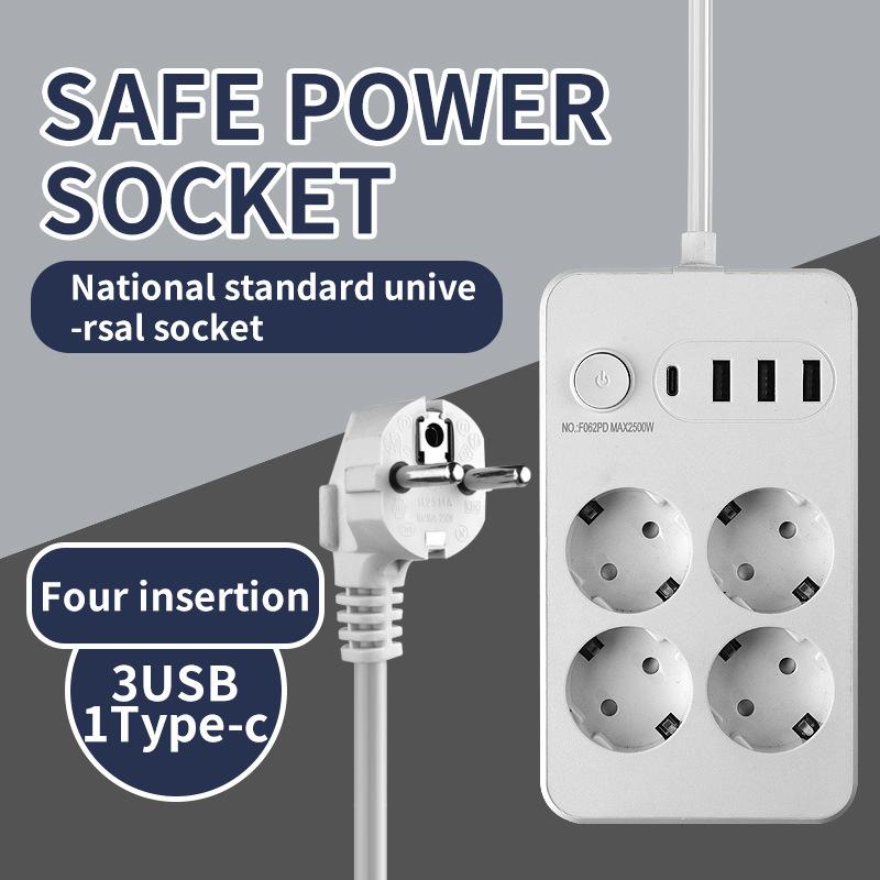 European Standard Socket Plug for Household USB Socket Switch  European Standard Socket Plug Russian High-power Multifunctional Plug Board