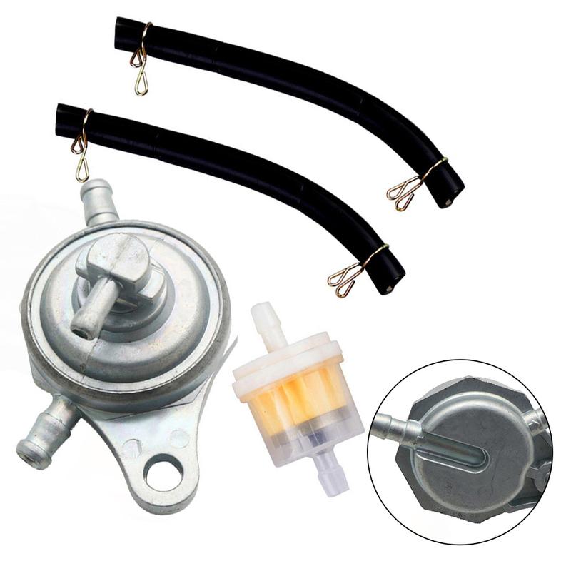 3-way Fuel Pump Petcock Oil Tank Switch Hose Tube Filter Kit For GY6 50 150cc Negative Pressure Fuel Switch Scooter