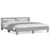 VidaXL Bed Frame with Headboard Sonoma Grey 200x200 Cm 3207397