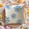 Simple Petal Pattern Cushion Cover Natural Linen Organic Fabric Double-Sided Printing Sofa Home Decor Gift Pillow Cover