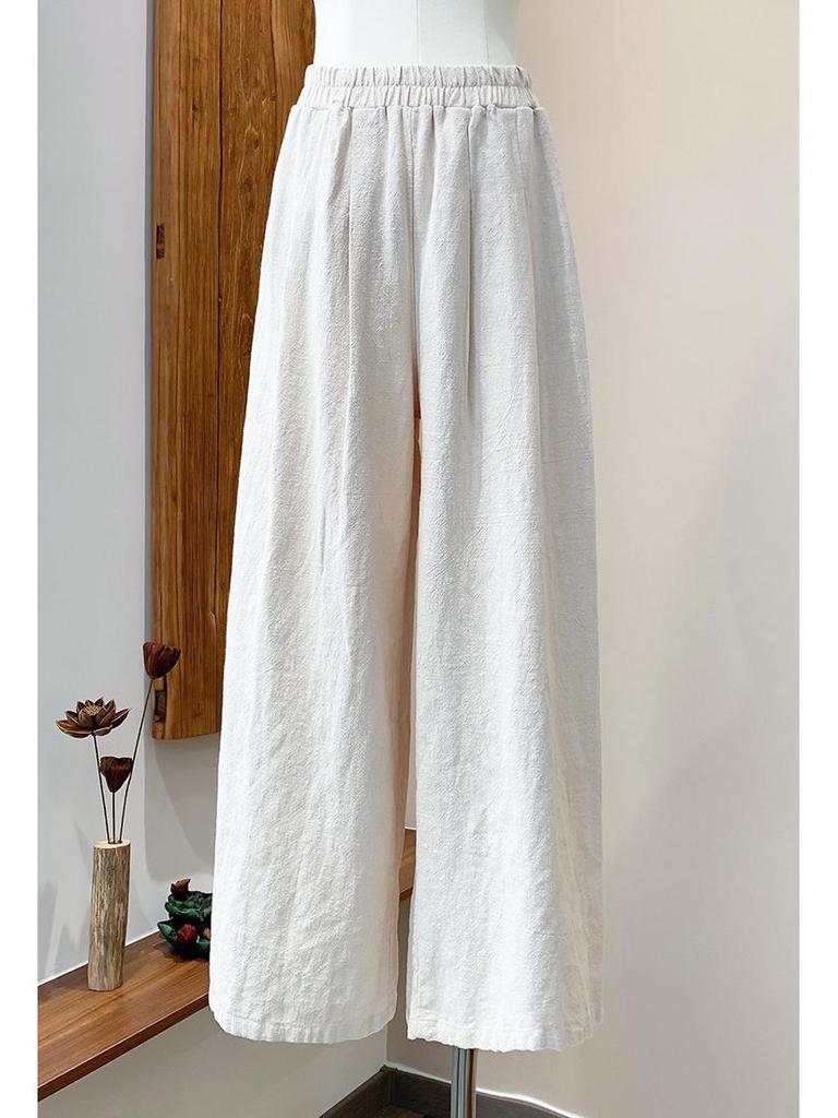 Women's Wide Leg Ramie Cotton Linen Pants - Spring/Summer 2025 Collection