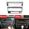 Carbon Fiber Interior Console CD Panel Trim Cover For BMW 3 Series E90 E92 E93