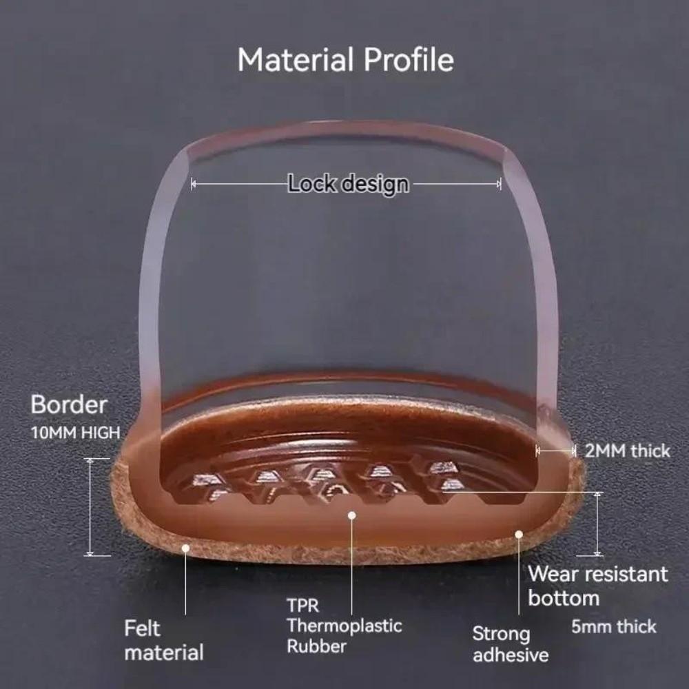 8pcs/set Wear-resistant Furniture Feet Pad Thickened Chair Leg Protector Pad  Indoor Application