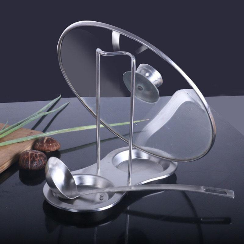 Spoon Rest for Stove Top, Kitchen Stainless Steel Vertical Holder for Ladle Spatulas Lid, Double Spoon Stand Rack