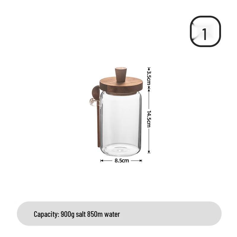 

High Borosilicate Glass Storage Jar with Wooden Lid and Spoon