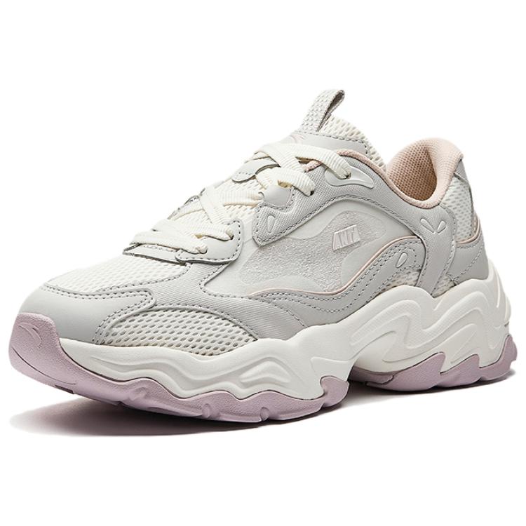 Anta Meteor VENT Pantofi Casual Confortabili Versatili cu Absorbție a Șocurilor Rezistenți la Uzură cu Top Scund Adidași Femei Gri Roz 122528858-4