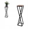 STANDING FLOWER BED Metal Dark Wood Black Modern Vichy 19x19x77