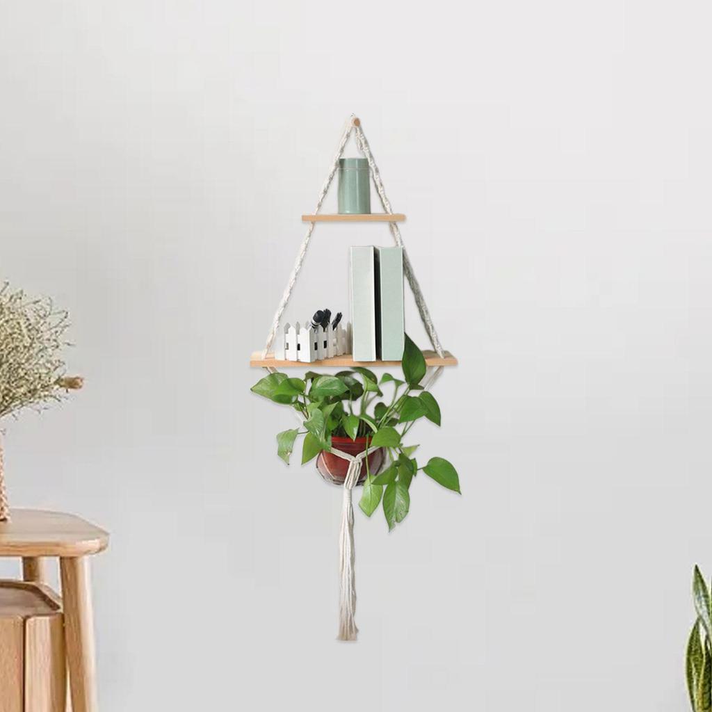 Hanging Organizer Shelf, Wooden Display Unit for Living Room Use