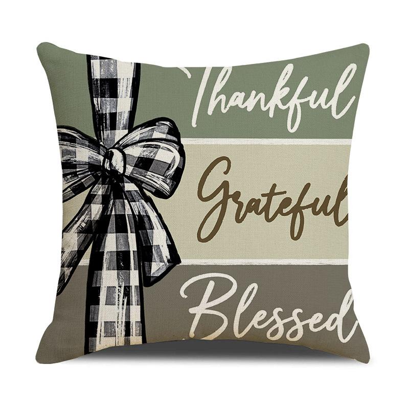 Autumn New Pumpkin Pillow Cover Living Room Decoration Linen Print Cushion Cover Thanksgiving Sofa Cushion