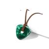 Resin Coraline Stone Necklace Chain Pendant Green Stone Necklace Triangles Charm Rope Chain Halloween Jewelry Accessory