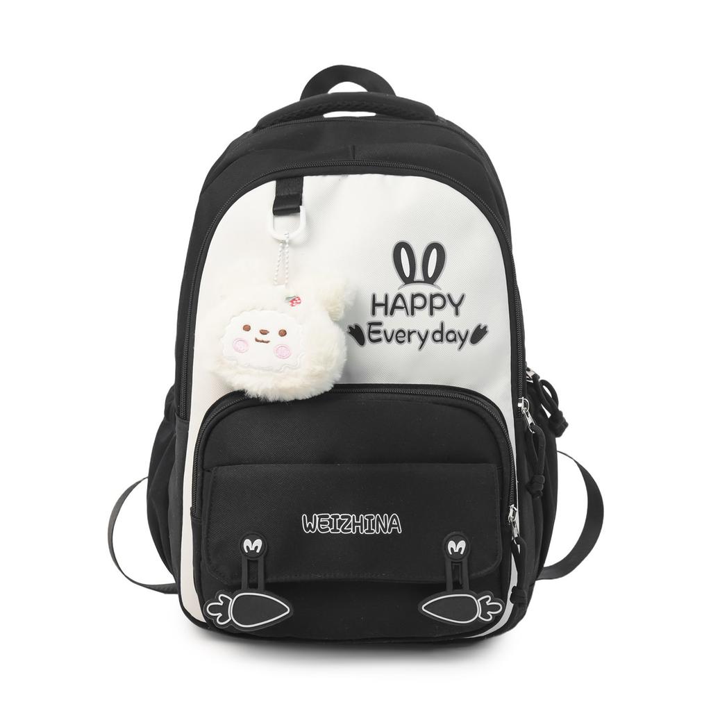 Schoolbag contrasting color small fresh backpack boys and girls large capacity load reduction ridge backpack primary school bag shoulder bag book bag