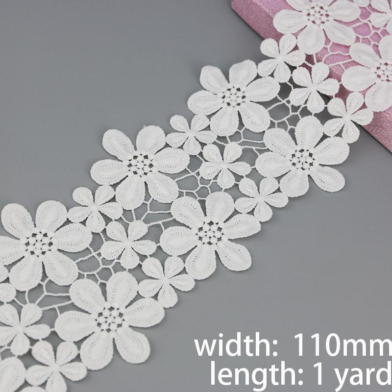 (1 yard) Tissu de dentelle à bordure en coton Sangle Décoration Rubans cadeau Amour bricolage