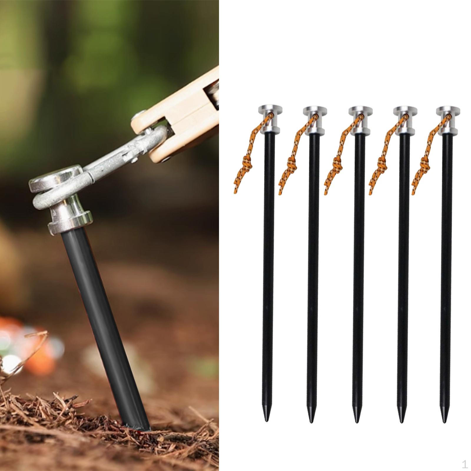 

5 шт. ввинчиваемых колышков для палаток, заземляемых с помощью веревочных гвоздей, анкеров, сверлимых чёрный