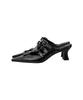 Treemingbird Eyelet Buckle Mules [ Black ]