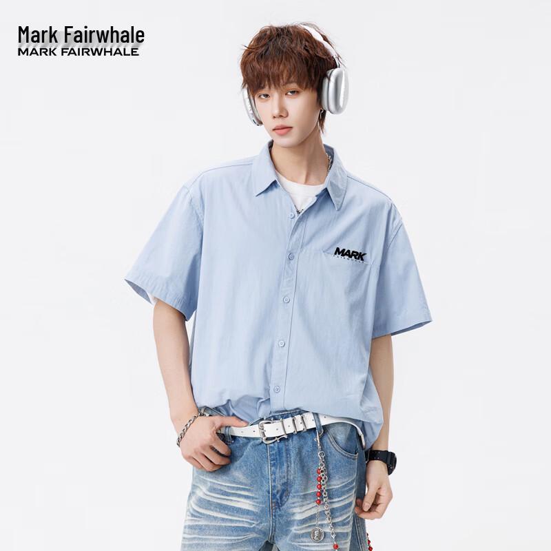 MARK FAIRWHALE Men s Pure Cotton Short Sleeve Casual Shirt M