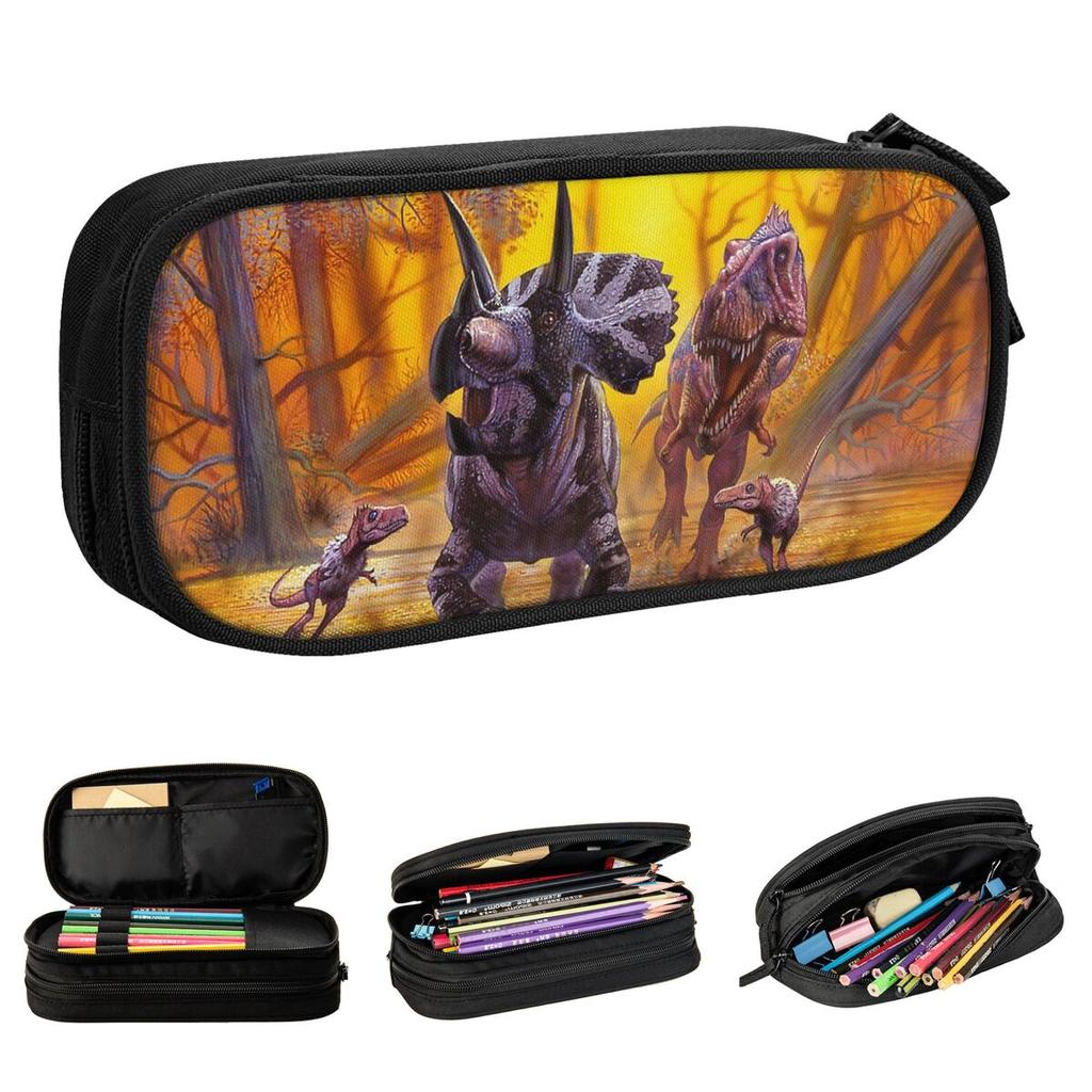 Dinosaur Pencil Cases Triceratops Tyrannosaurus Pen Holder Bag Student Big Capacity School Supplies Cosmetic Pencil Pouch