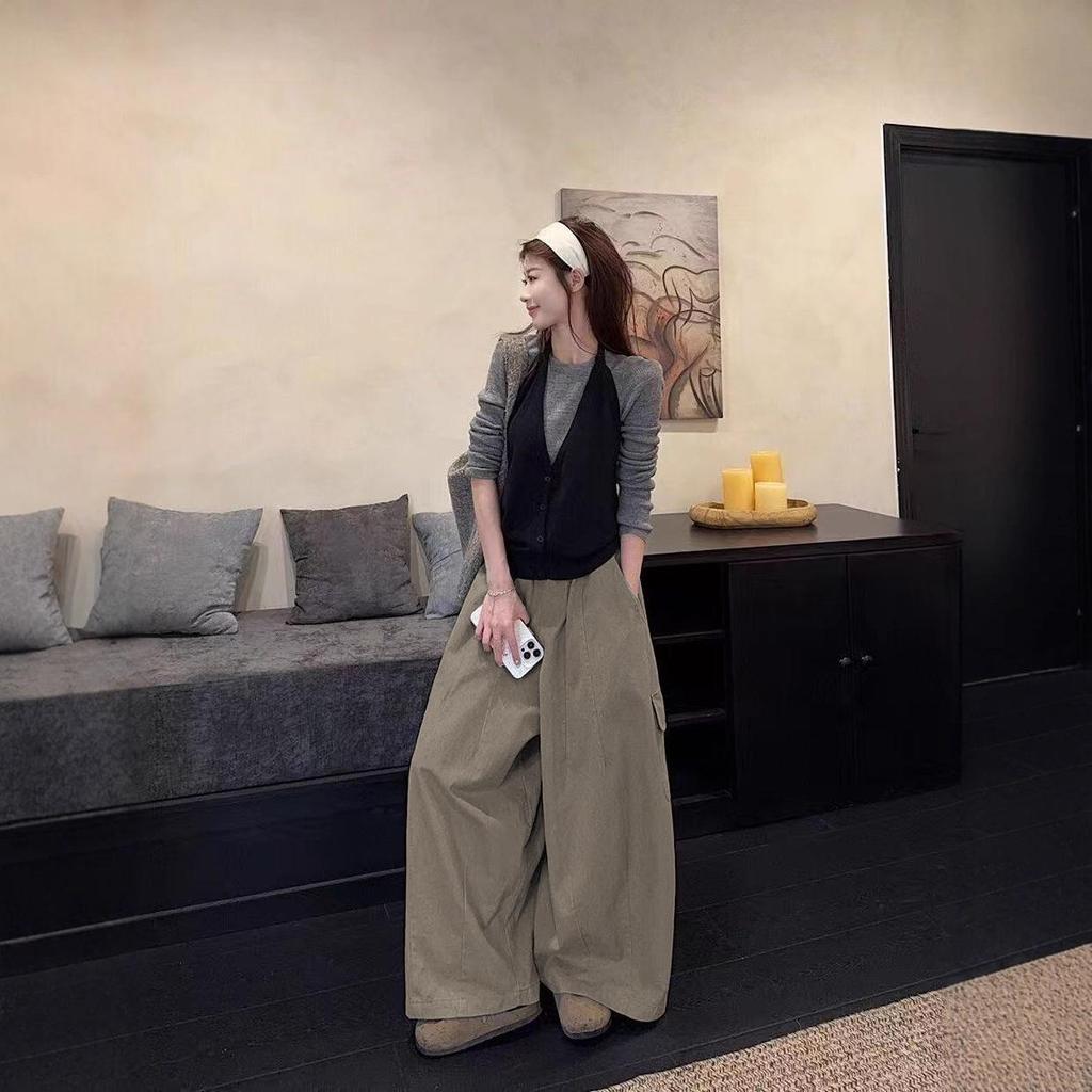 Korean Style Knitwear & Halter Vest with Casual Pants Women's Three-Piece Set