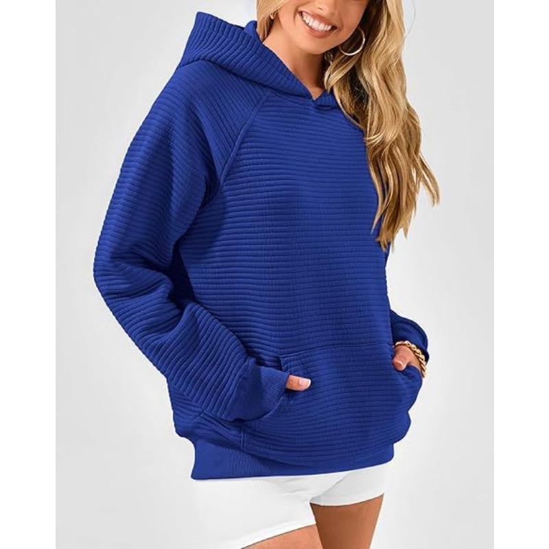 2025 Fashion Striped Loose Long Sleeved Hooded Sweater Women Autumn and Winter Casual Simple Office Sweatshirt Hoodie Elegant Loose Women's Clothing