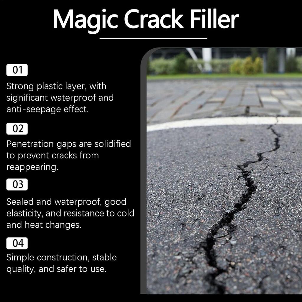 Asphalt Crack Filler 150ml Blacktop Driveway Sealant Waterproof Crack Repair for Concrete Asphalt Road Sidewalk Pothole Filler