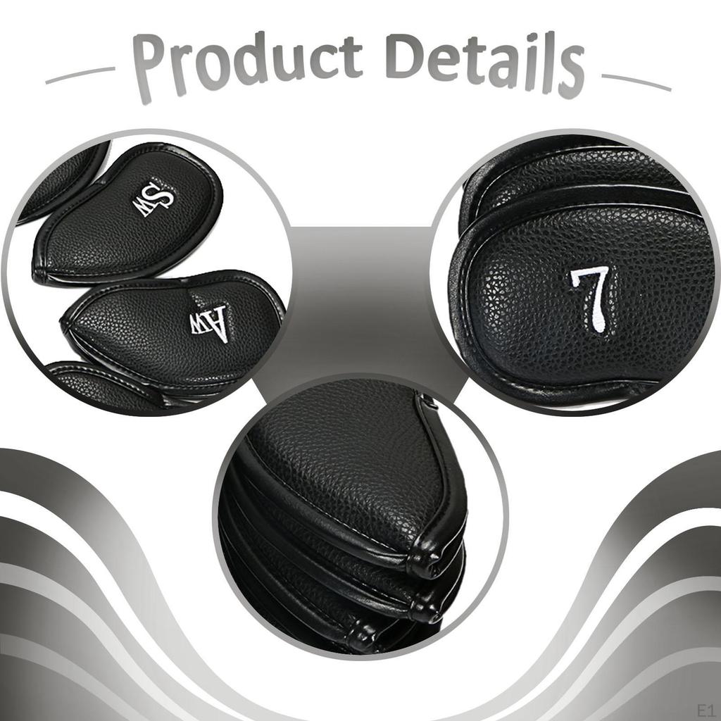 12x Golf Iron Covers PU Training Equipment Wrap for Storage Play Travel