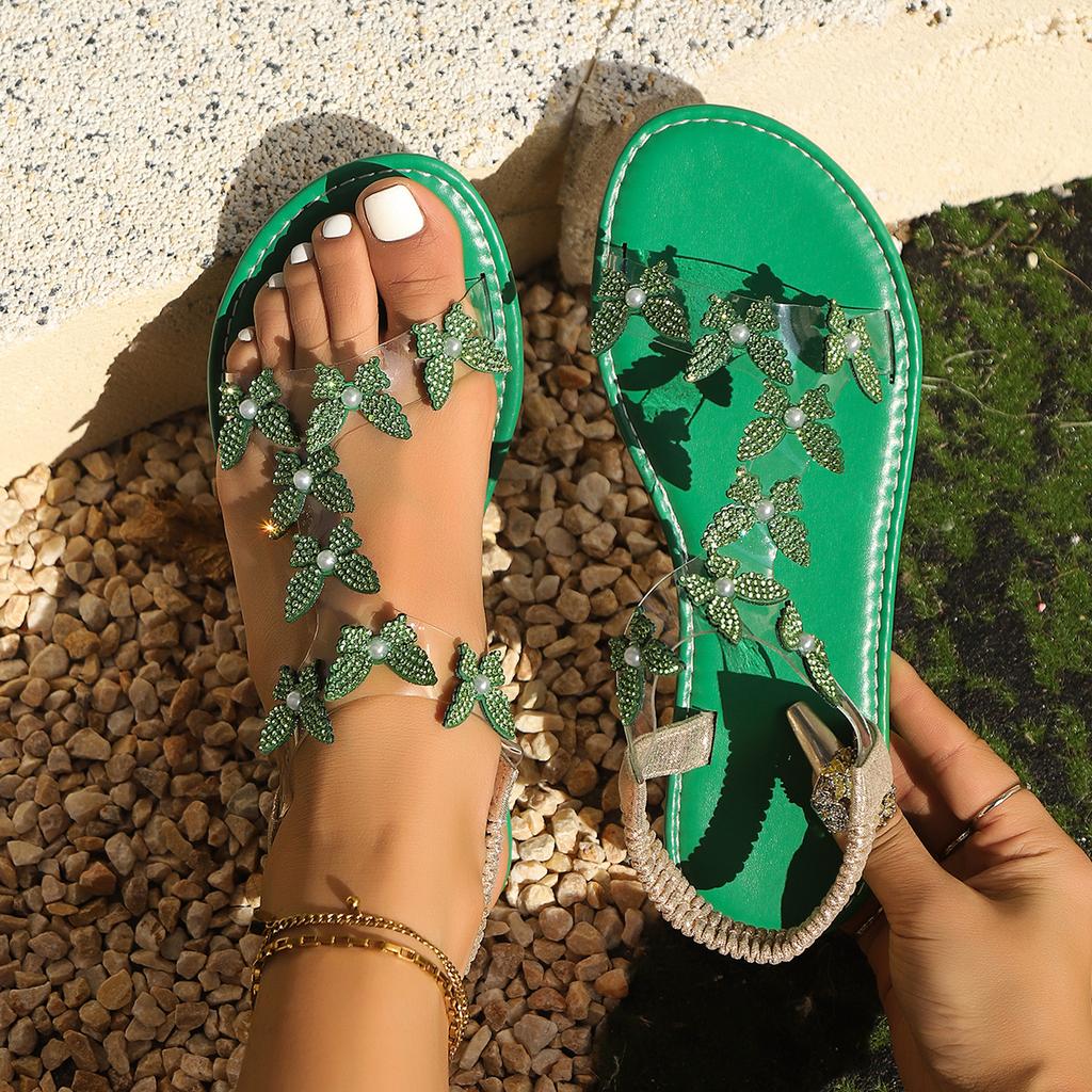 Women Sandals New Transparent Butterfly with Shoes for Women Square Toe Flat Luxury Sandals Fashion Elegant Dress Sandals Women