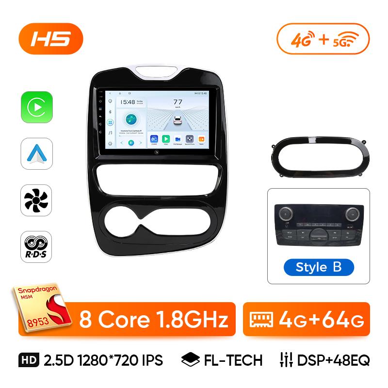 Ainavi Car Radio For Renault Clio 4 2012 - 2018 Wireless Carplay Android Auto Multimedia Player Stereo 2Din 4G Wifi DSP