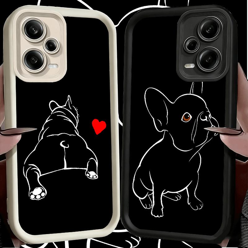 French Bulldog Black Desgin Soft Phone Case for Xiaomi Redmi Note 15 14 13 12 11 Pro Plus 10S 11S 4G 11T 5G Shell Silicone Funda
