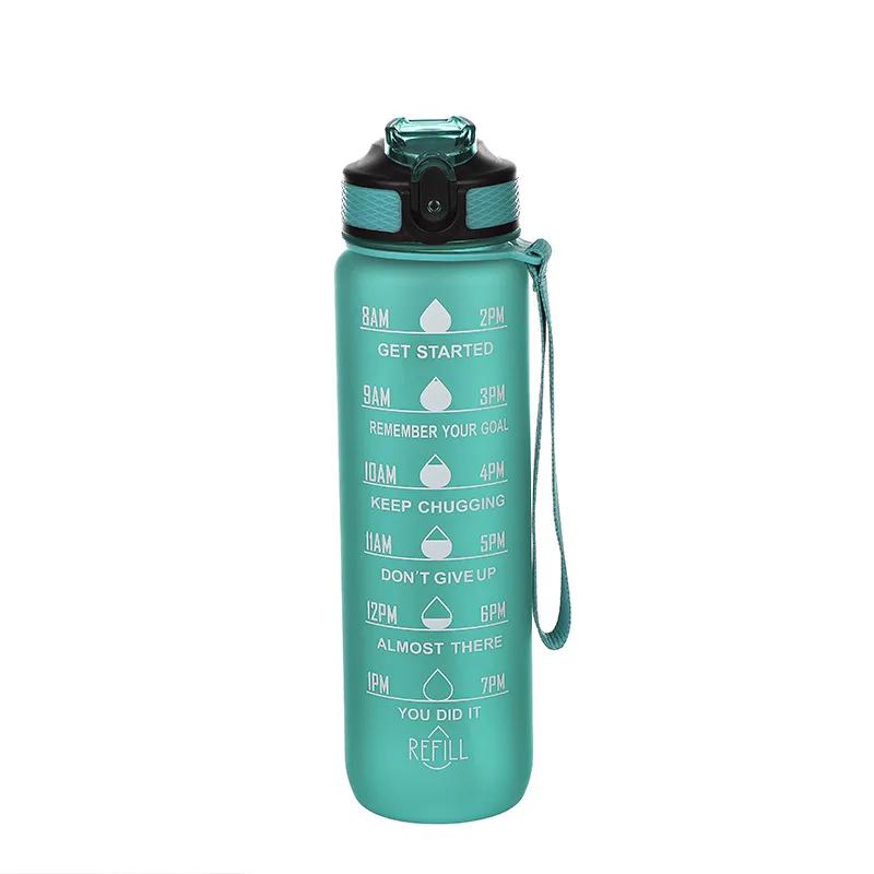 1 Liter Sport Water Bottle Motivational Water Bottle Leakproof Bottles Drinking Outdoor Travel Gym Fitness Jugs for Kitchen Cups