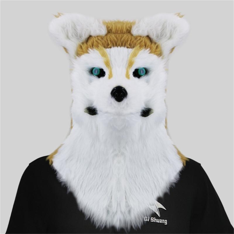 Halloween Maske Realistische Mundbewegung Hundemaske Tierkopfmaske für Partydeko