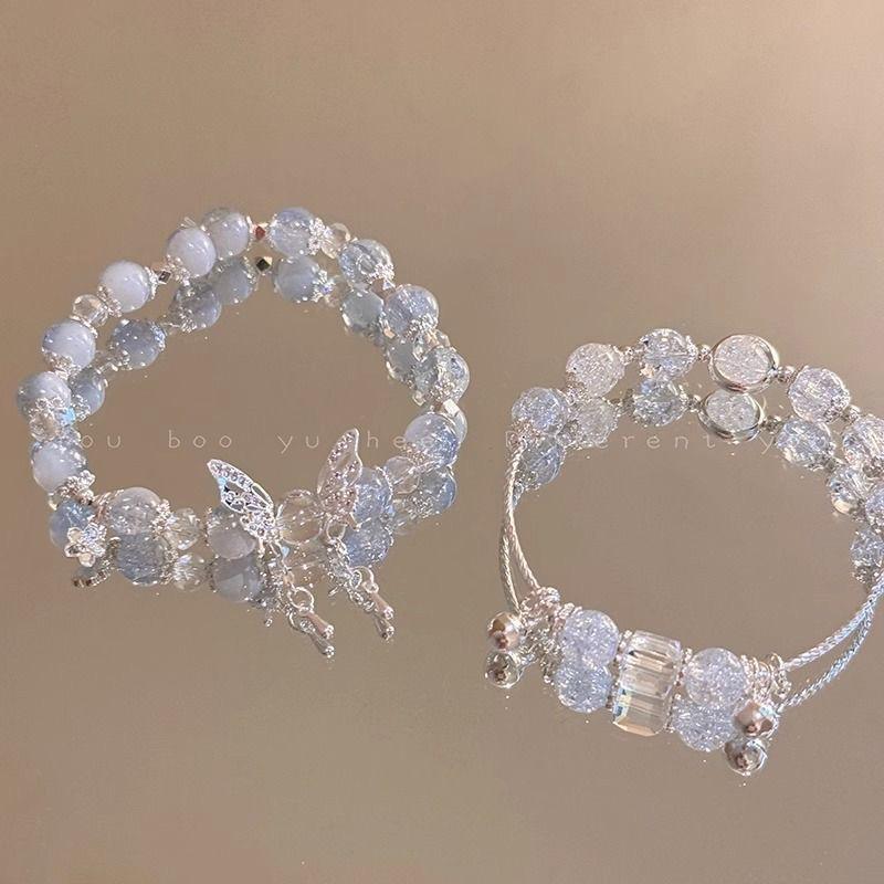 

Exploding butterfly beaded bracelet women s ins niche design sense sweet sister bracelet super fairy student jewelry