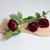 Artificial Rose Flower 3 Heads Full Blooming Fake Silk Roses Bouquet with Stem for DIY Vase Home Wedding Party Centerpiece