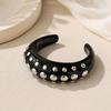 Resin Studded Ring Wide Bangle, Retro Metal Dot Statement Jewelry, Punk Y2K Bold Bracelet Ring for Women Party Daily Outfit
